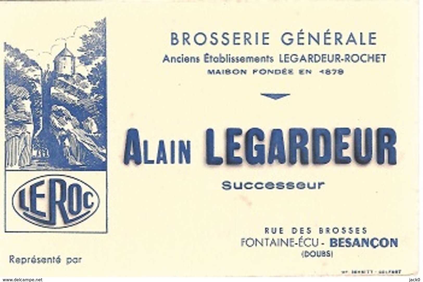 BUVARD  Ville, Brosserie  Générale  Alain  LEGARDEUR, Rue Des Brosses  FONTAINE - ECU - BESANÇON ( 25 ) - Collections, Lots & Séries