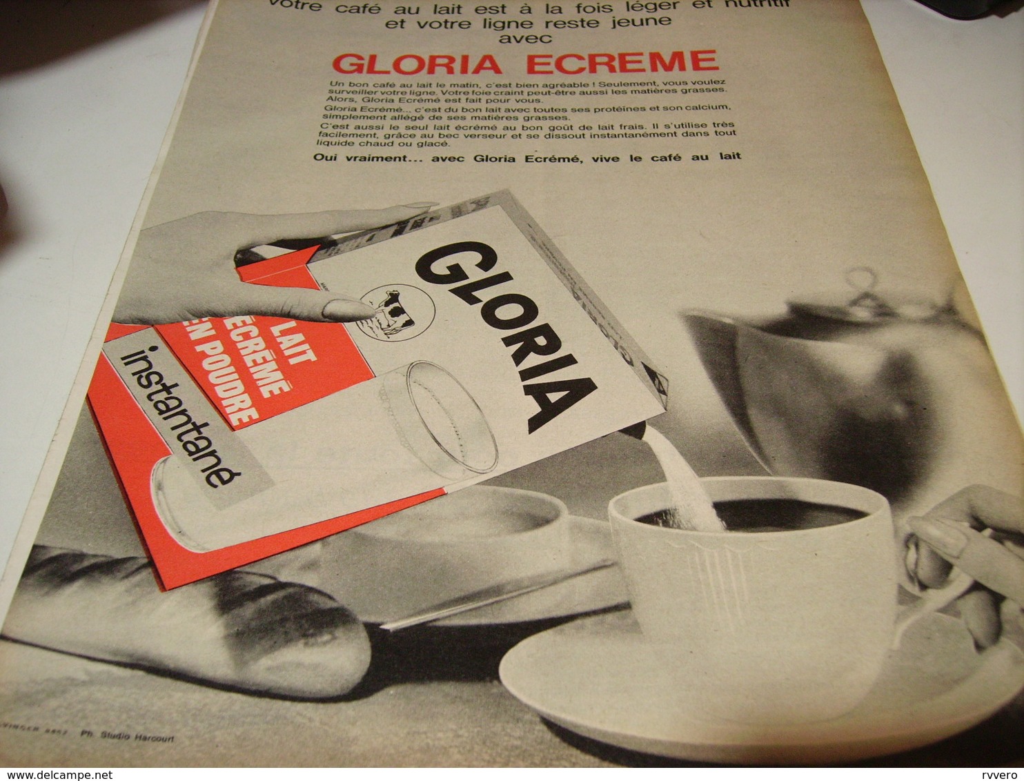 ANCIENNE AFFICHE  PUBLICITE  LAIT  GLORIA ECREME  1965 - Affiches