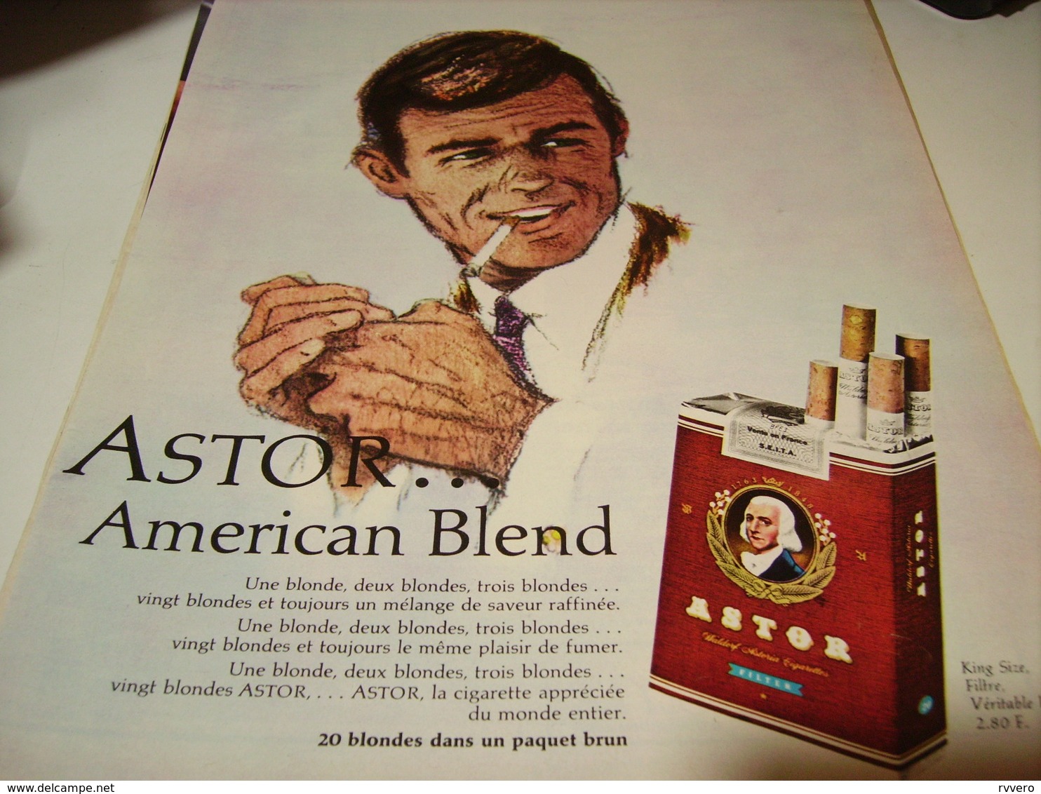 ANCIENNE PUBLICITE CIGARETTE ASTOR AMERICAN BLEND 1965 - Autres & Non Classés