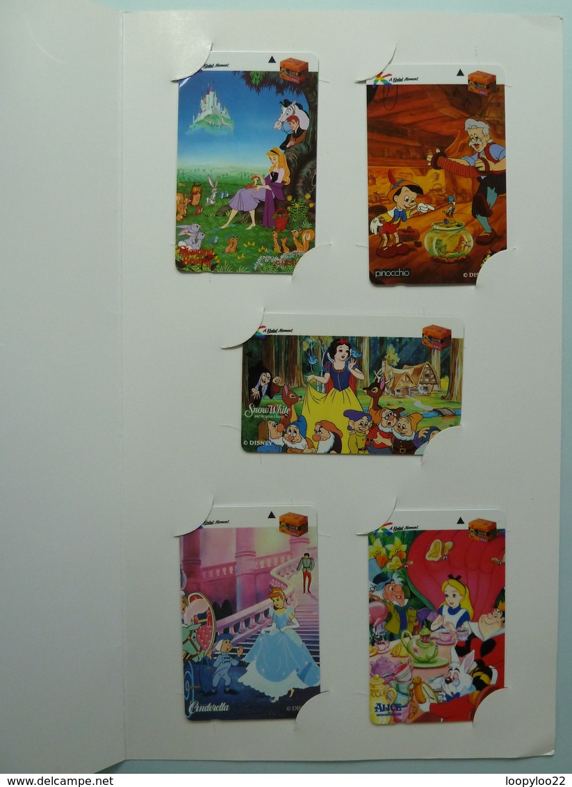 SINGAPORE - Telecom - GPT - Kodak Disney 1995 - 3SKDA To E - Set Of 5 - Alice, Cinderella, Snow White.....Mint In Folder - Singapur