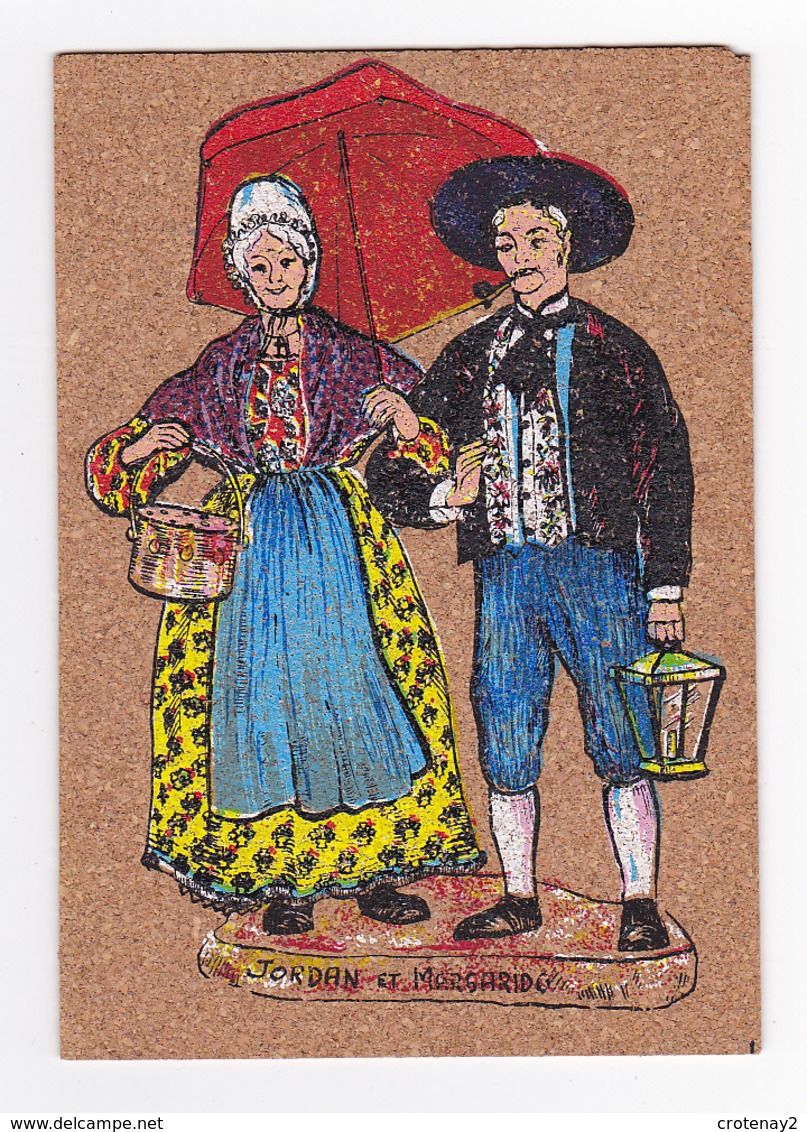 Carte Fantaisie Peinture Sur Liège N°24 Jordan Et Margarido Rayar à 06 Carros Non Voyagé Parapluie Costumes Folklore - Costumes