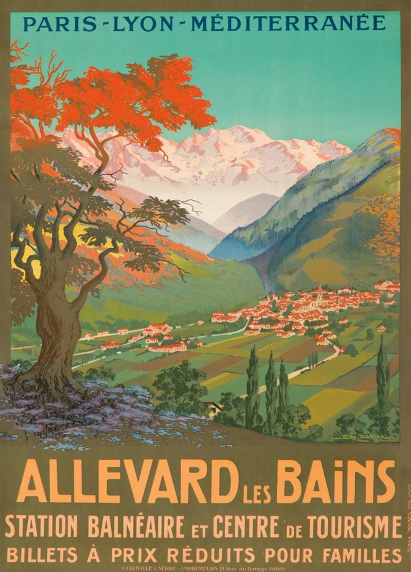 France Travel Postcard Allevard Les Bains 1920 - Reproduction - Pubblicitari