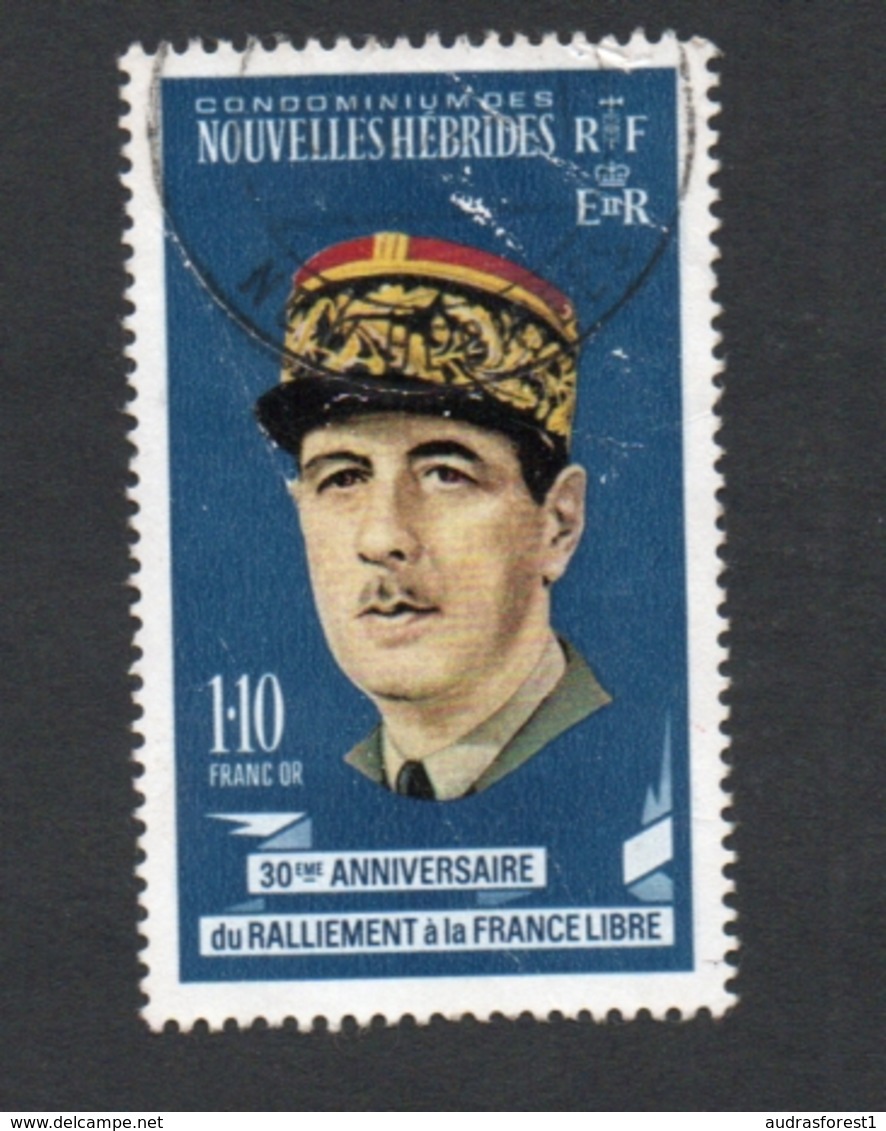 1971 FRANCE LIBRES New Hebrides FR1.10 Yvert Tellier No. 305 Timbre Usagee, Sans Charniere CHARLES DE GAULLE - Gebraucht