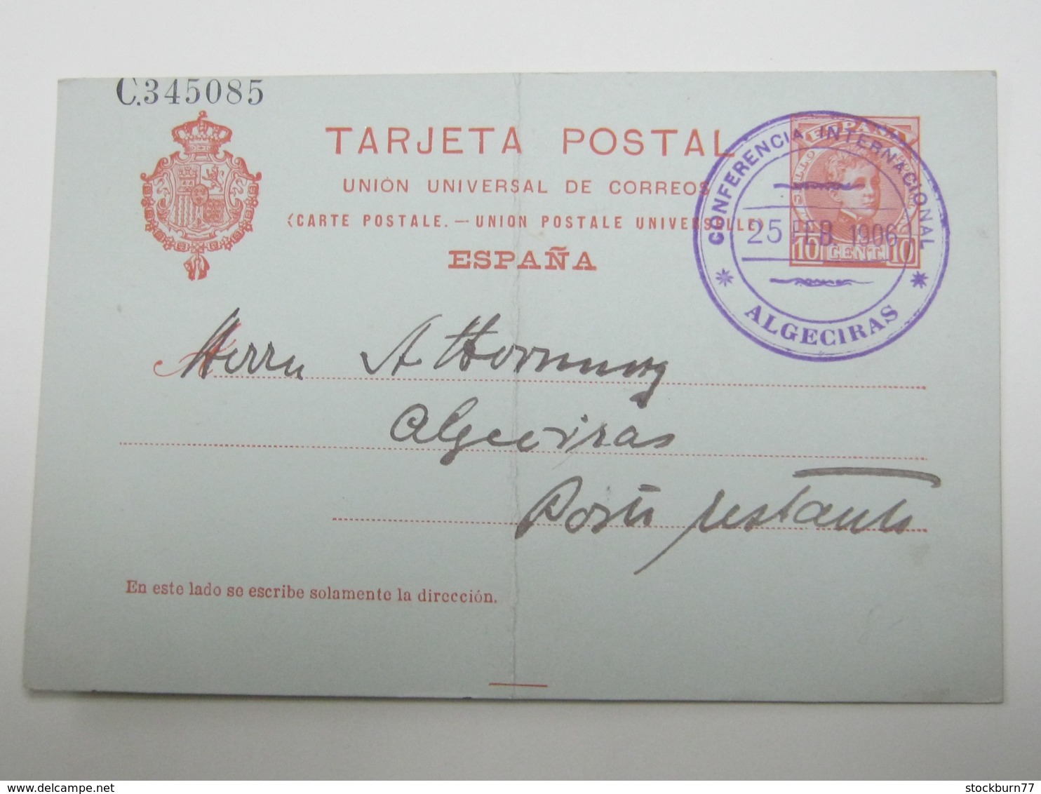 1906 , ALGECIRAS - Conferencia International , Tarjeta Postal ,  Knick - Cartas & Documentos