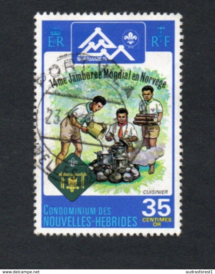 1975 JAMBOREE SCOUTS NORVEGE New Hebrides 35c Yvert Tellier No. 410 Timbre Usagee, Sans Charniere - Oblitérés