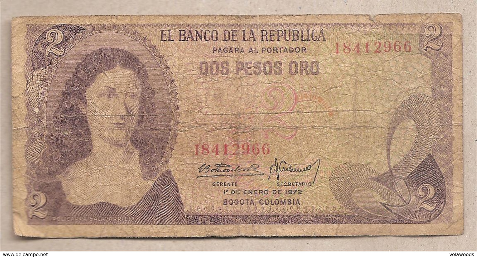 Colombia - Banconota Circolata Da 2 Pesos P-413a.1 - 1972 - Colombia