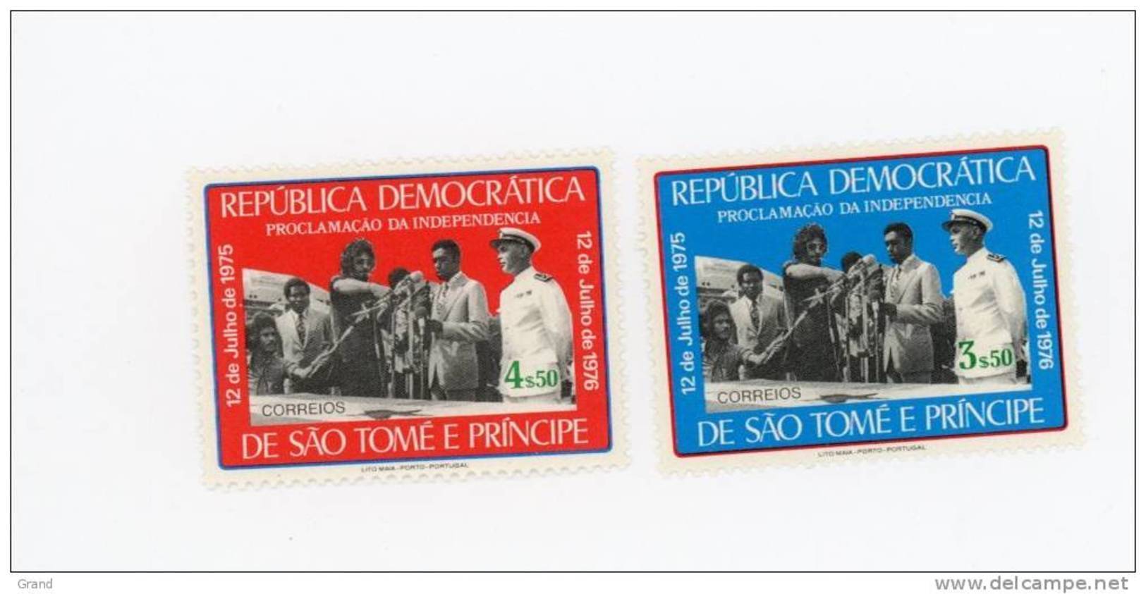 Sao Tome-1976-Proclamation De L'indépendance- MI 439/40***MNH2x2 Timbres - Sao Tome Et Principe
