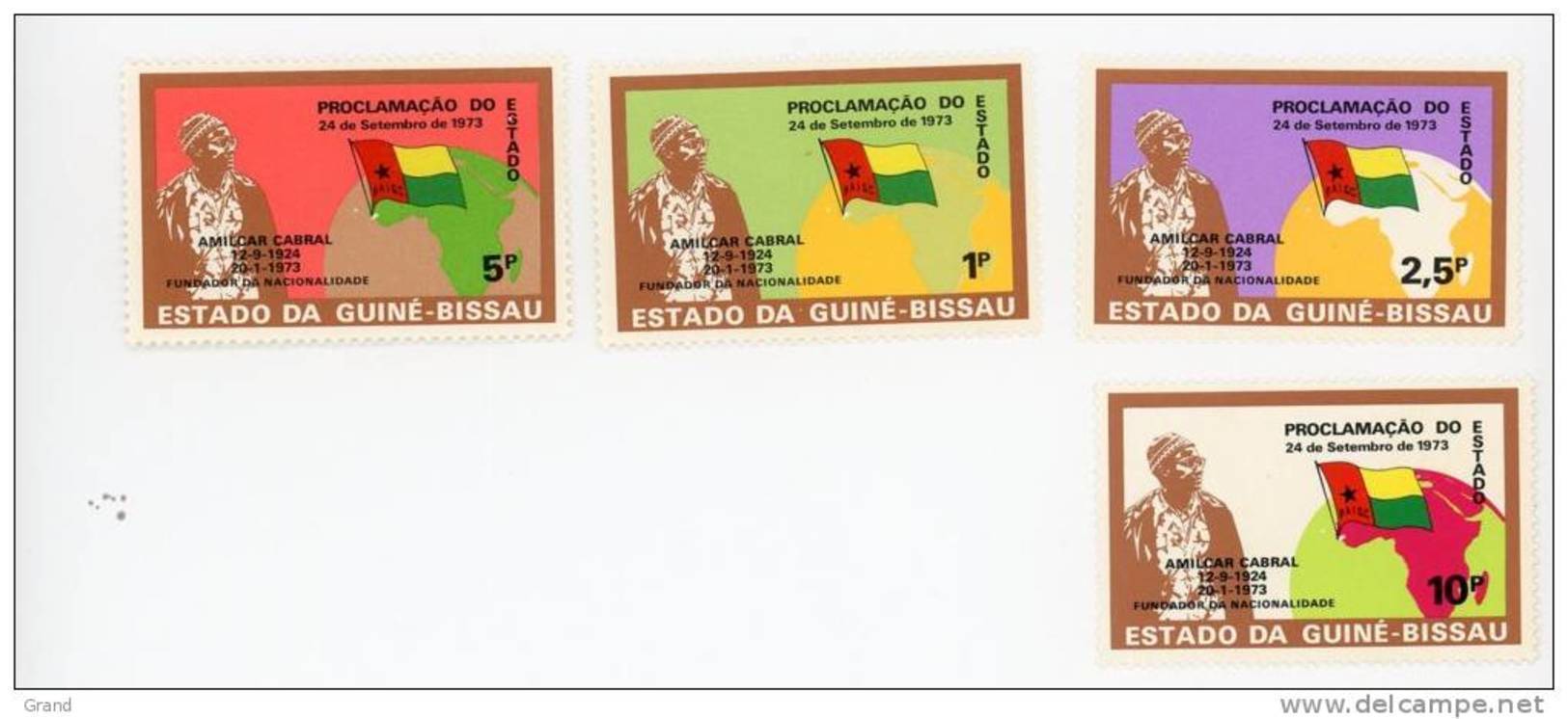 Guinée Bissau-1974-Proclamation De L'indépendance-Drapeaux-Amitcar Cabral-345/8***MNH-Valeur 34 Euro - Guinea-Bissau