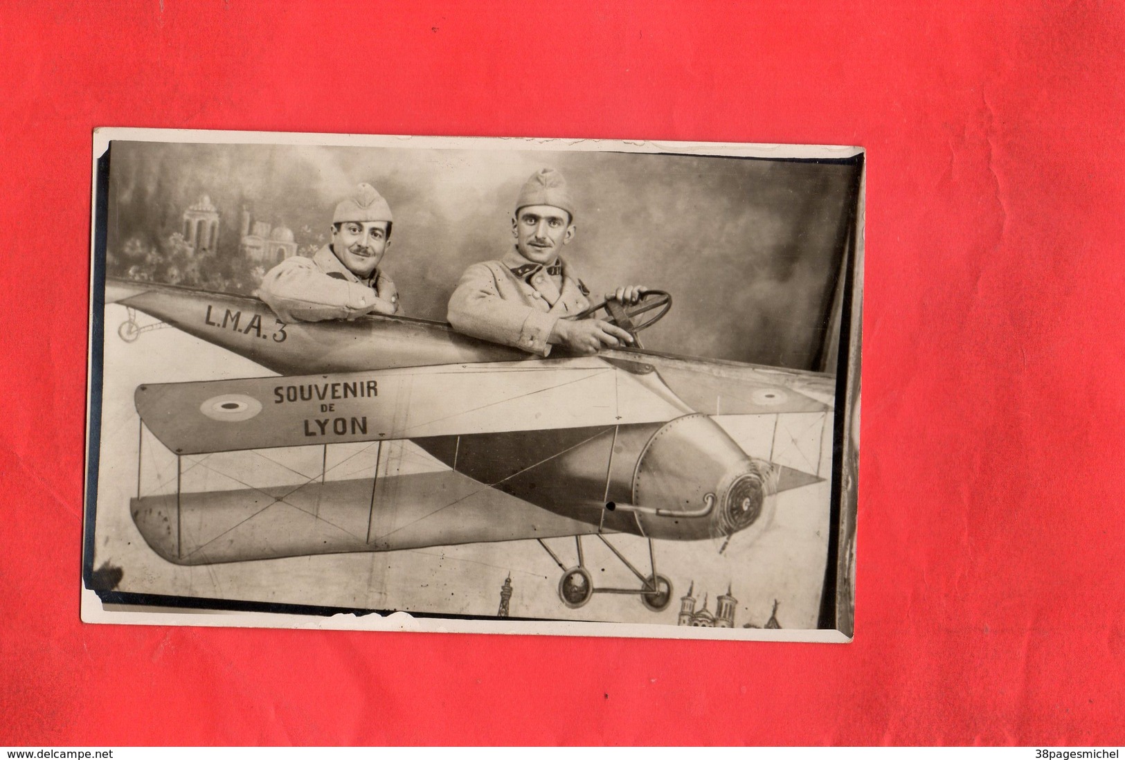 Photo Carte  - SOUVENIR De LYON - L.M.A.3 - AVION - AVIATEUR - Autres & Non Classés