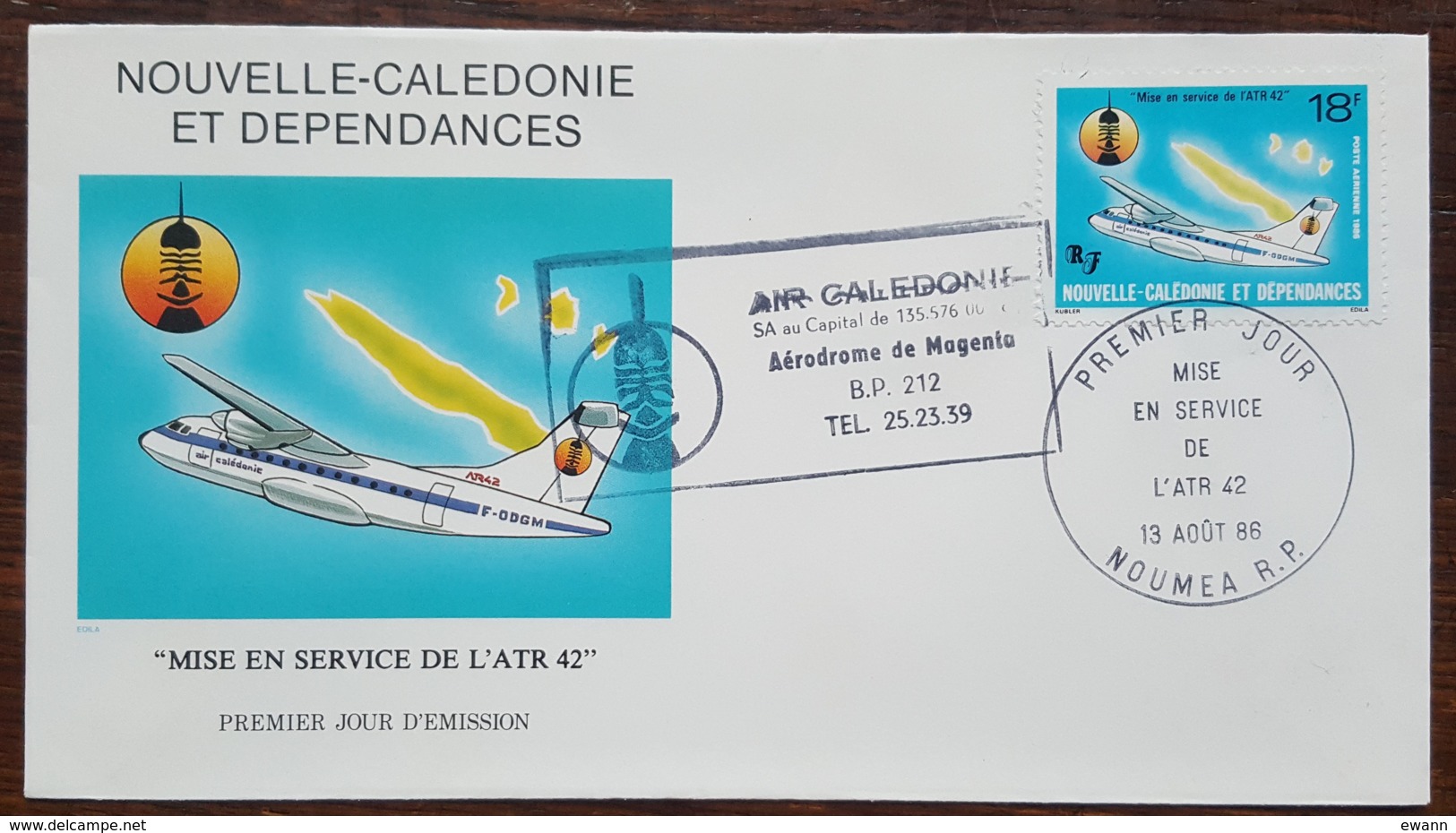 Nouvelle-Calédonie - FDC 1986 - YT Aérien N°252 - Mise En Service De L'ATR 42 - FDC