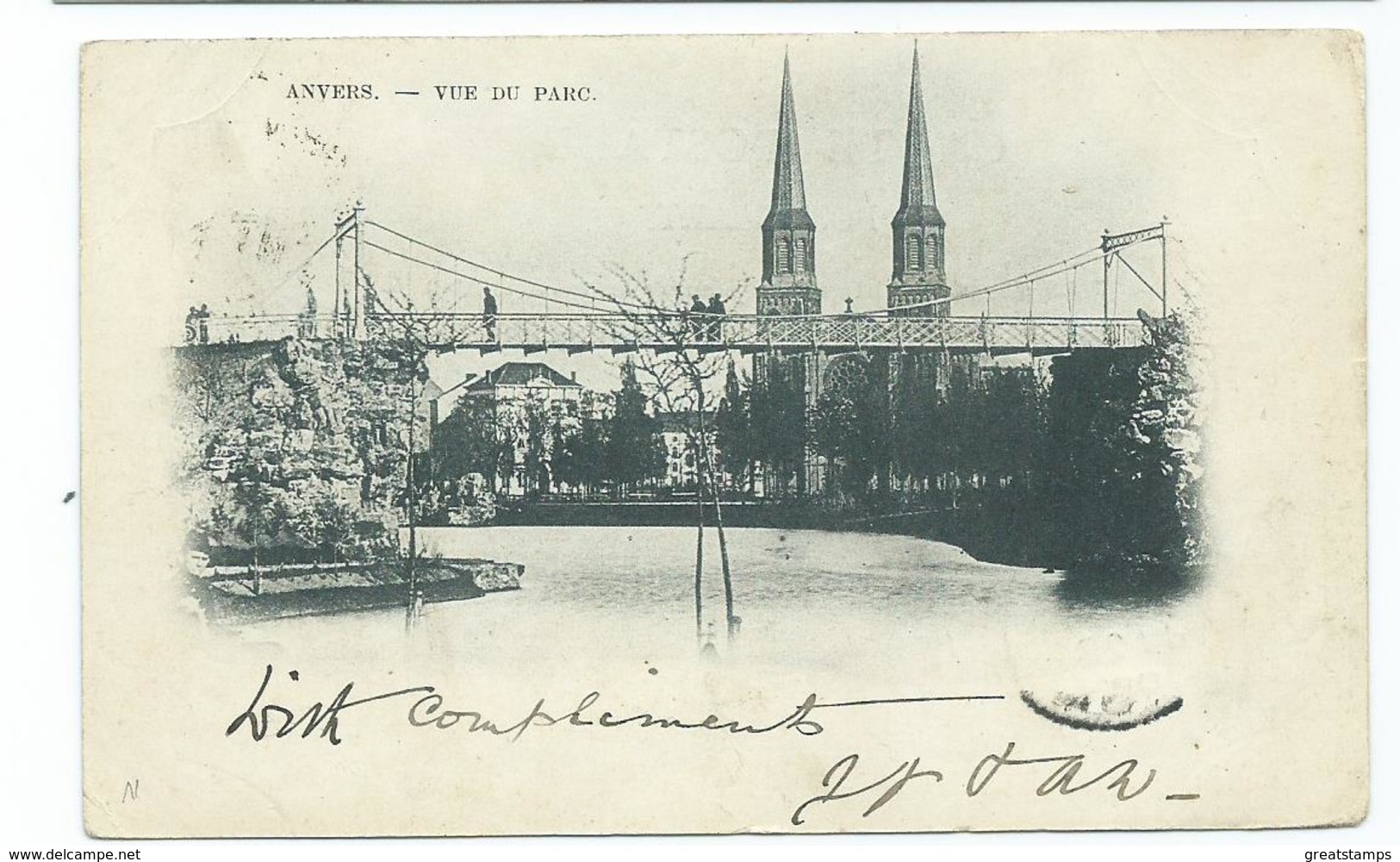 Belgium France Postcard Anvers Vue Du Parc Posted No Stamp. - Autres & Non Classés