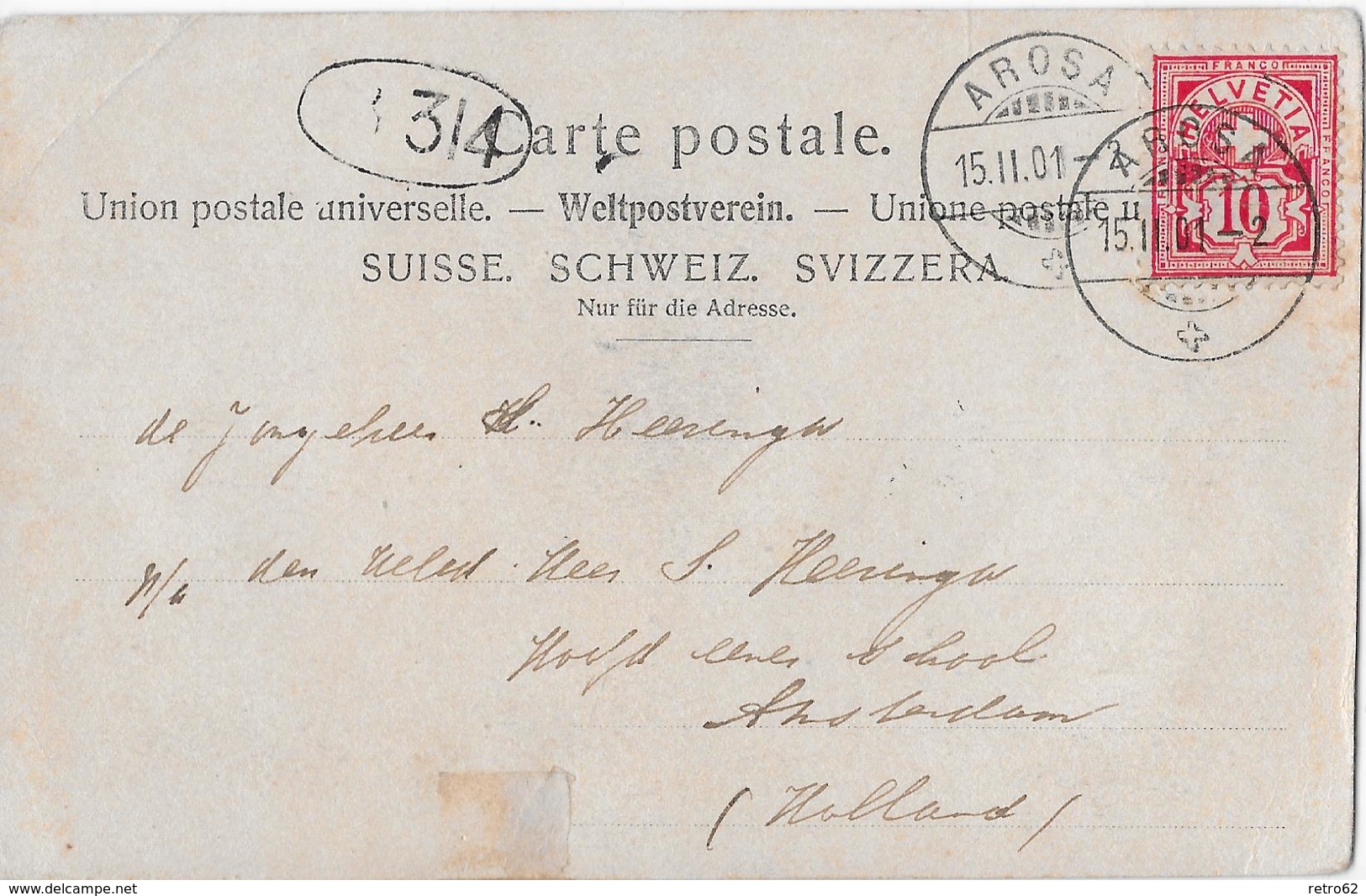AROSA → 5 Spänner Postkutsche Bergwärts Auf Passstrasse Anno 1901  ►RRR◄ - Arosa