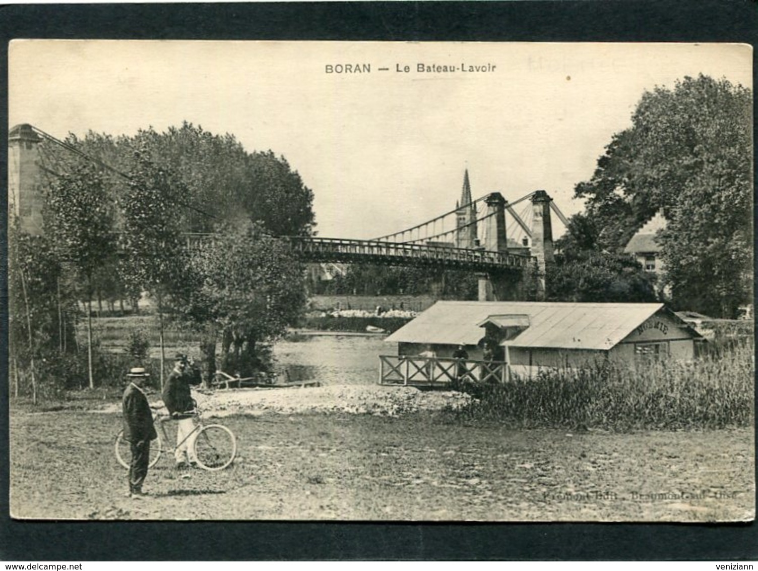 CPA - BORAN - Le Bateau Lavoir, Animé - Boran-sur-Oise