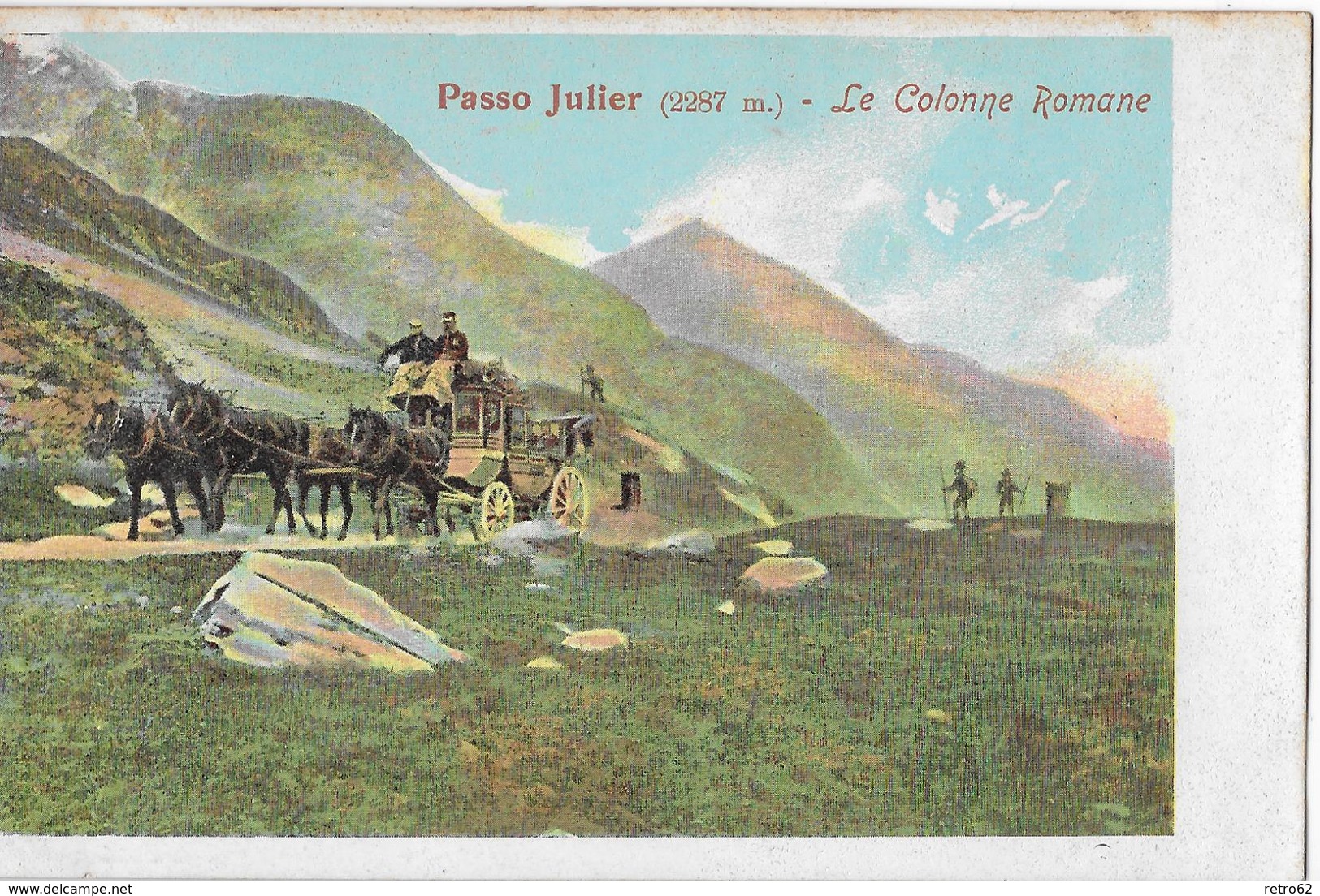 PASSO JULIER → Le Colonne Romane, Sehr Seltene & Alte Karte Ca.1895 - Autres & Non Classés