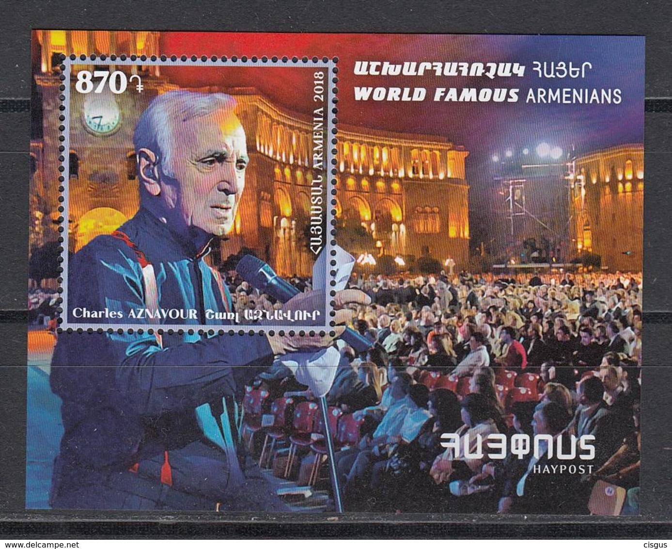 Armenia Armenien MNH** 2018 Charles Aznavour  Mi 1076 Bl.93 - Armenien