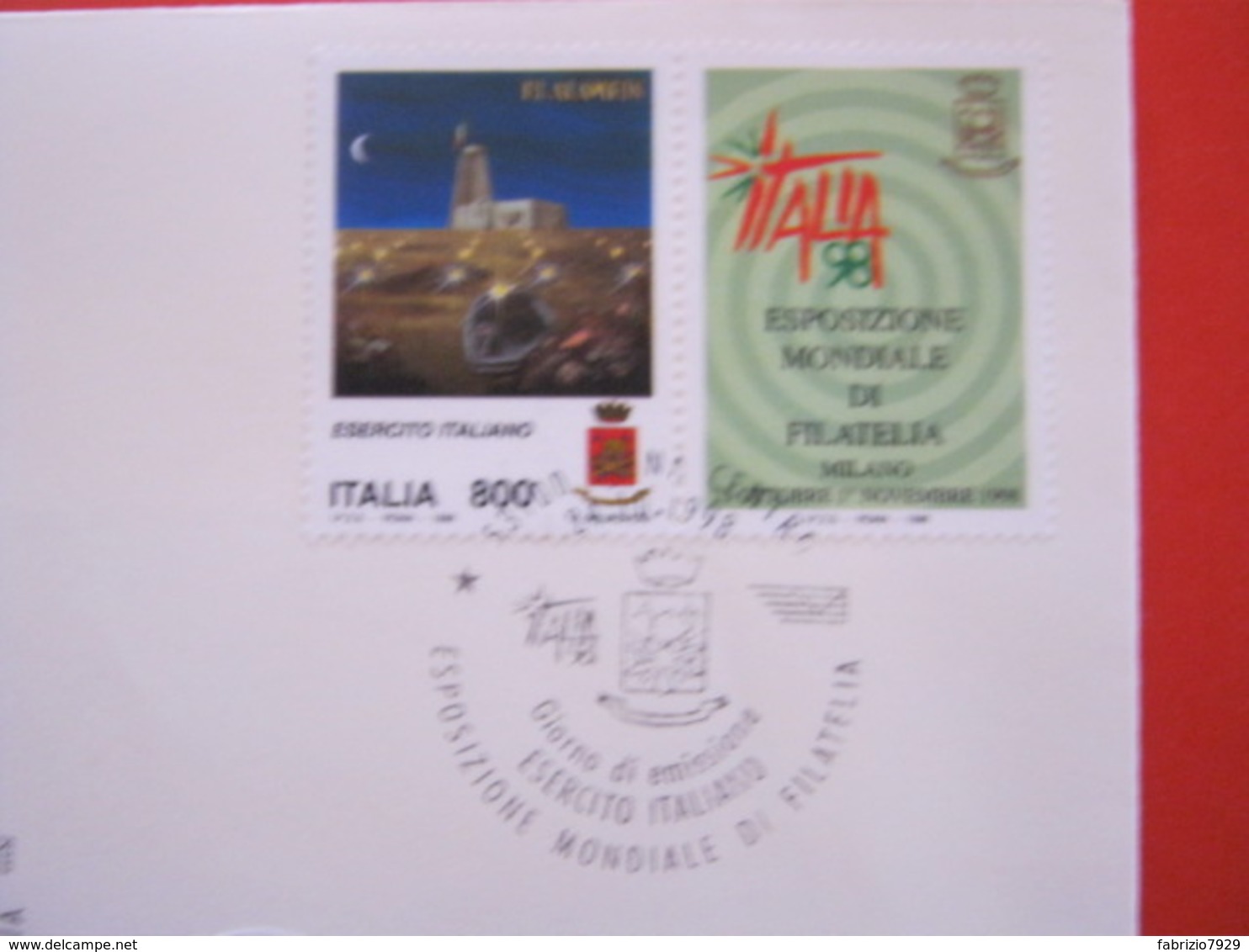 A.02 ITALIA ANNULLO - 1998 SIENA RARO ITALIA '98 ESPOSIZIONE MONDIALE EXPO FDC ESERCITO ITALIANO - Militaria