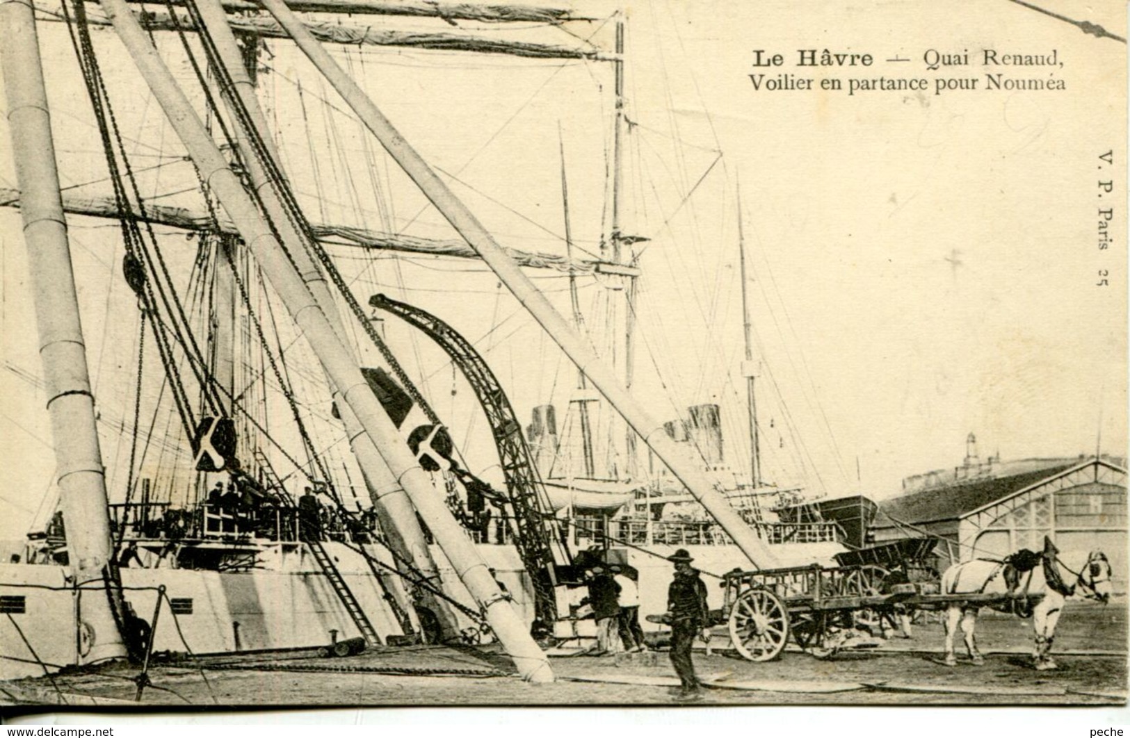 N°67579 -cpa Le Havre -voilier En Partance Pour Nouméa- - Sailing Vessels