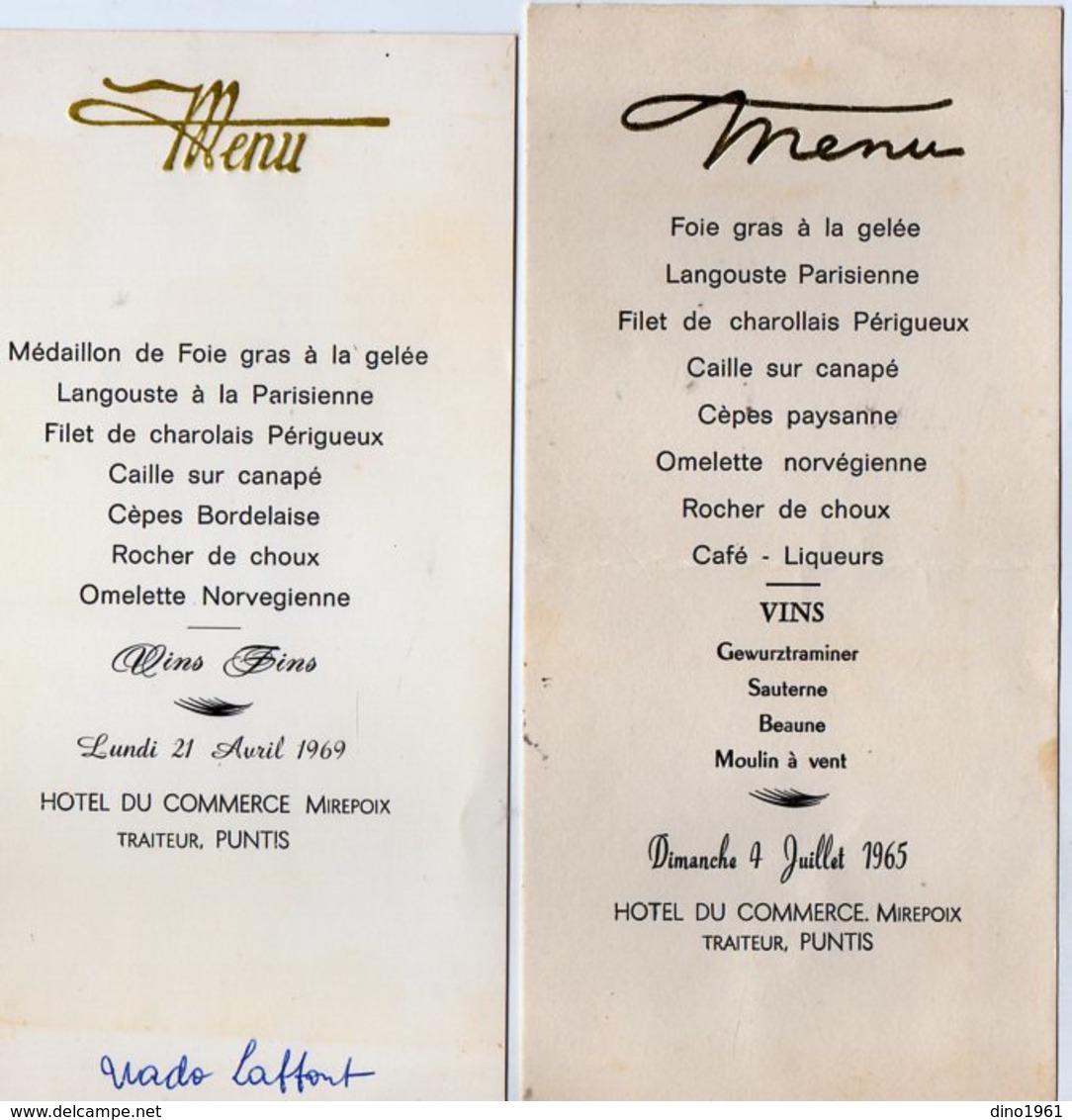 VP13.594 - 1969 - Menu - Hotel Du Commerce MIREPOIX Traiteur , PUNTIS - Menus