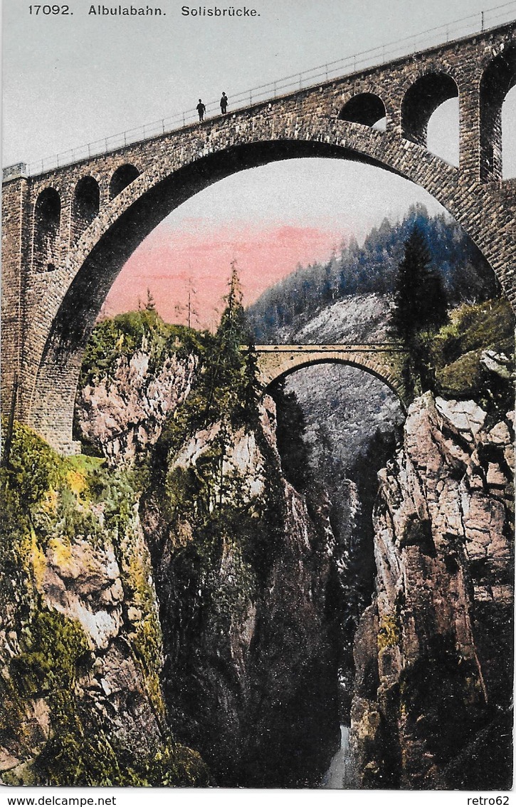 ALBULA - BAHN → Leute Auf Der Solisbrücke, Ca.1920 - Autres & Non Classés