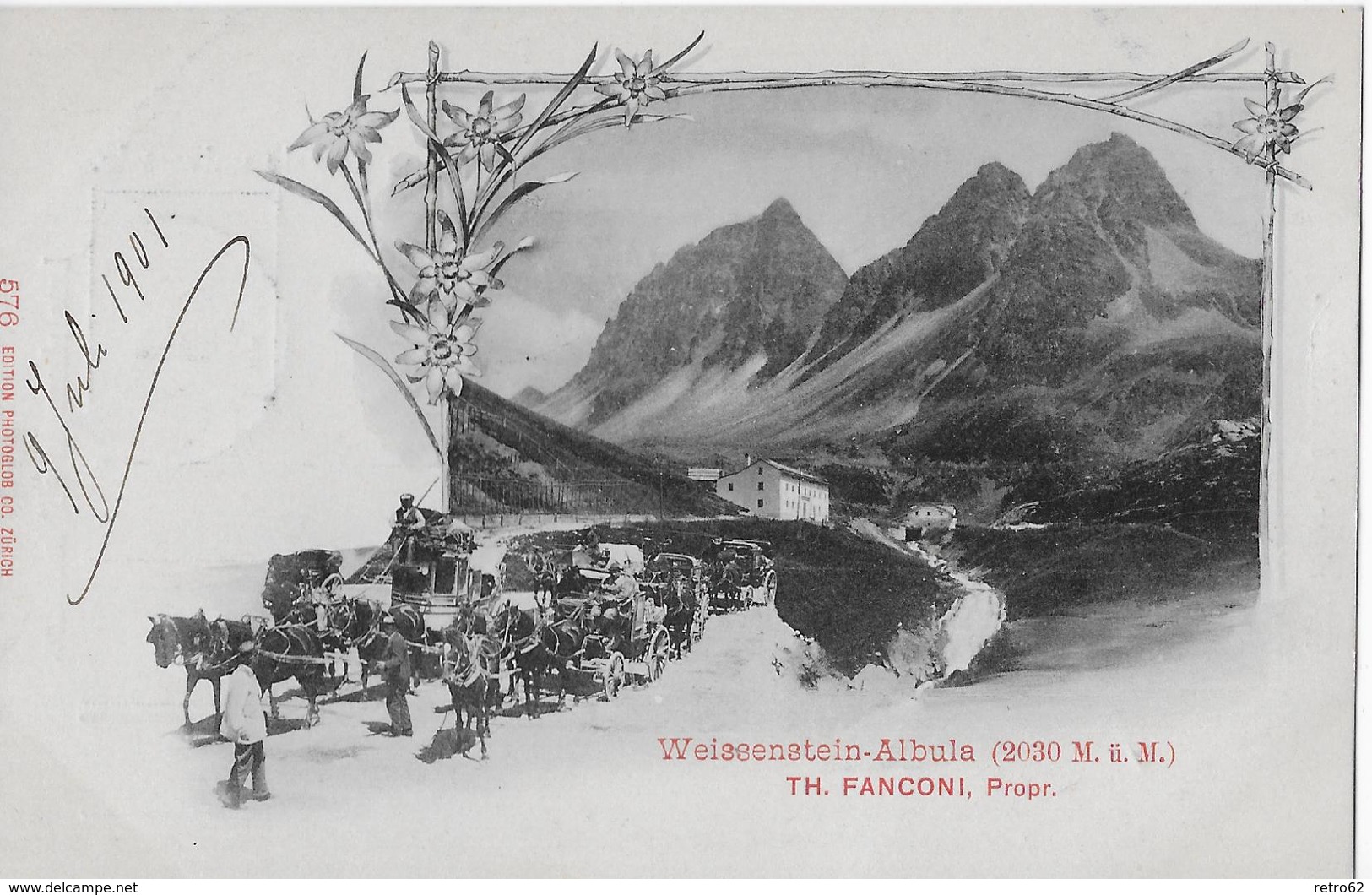 WEISSENSTEIN - ALBULA → Albula-Postkutsche Mit Vielen Anderen Kutschen Anno 1901 - Autres & Non Classés