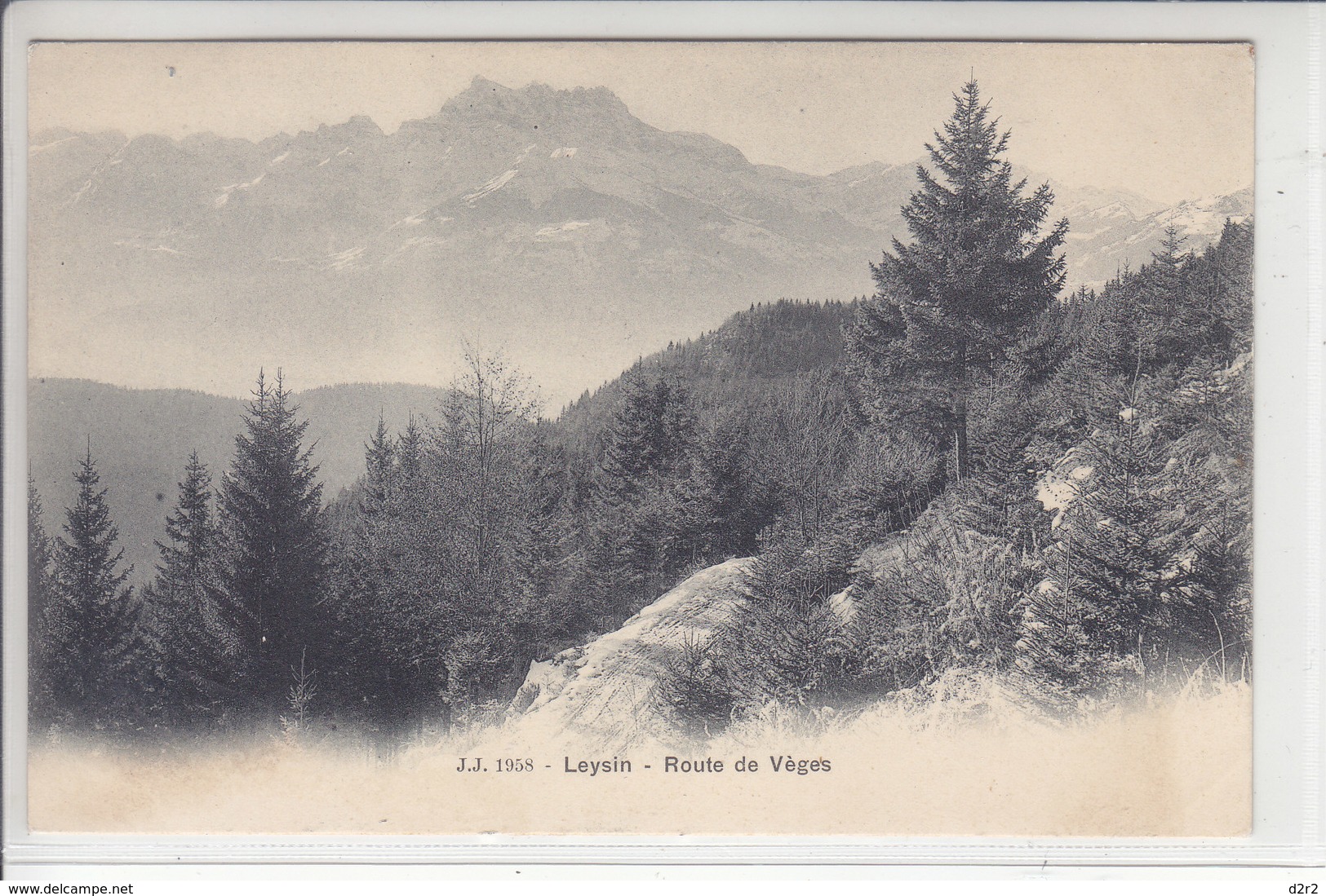 LEYSIN , ROUTE DE VEGES ET DENT DU MIDI - DOS UNIQUE - N/C - Leysin