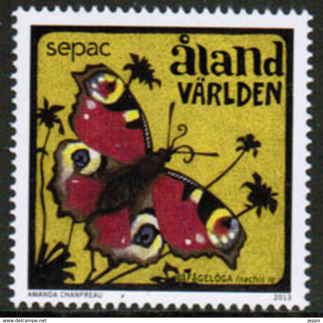2013 Aland Islands, Peacock Butterfly ** - Ålandinseln
