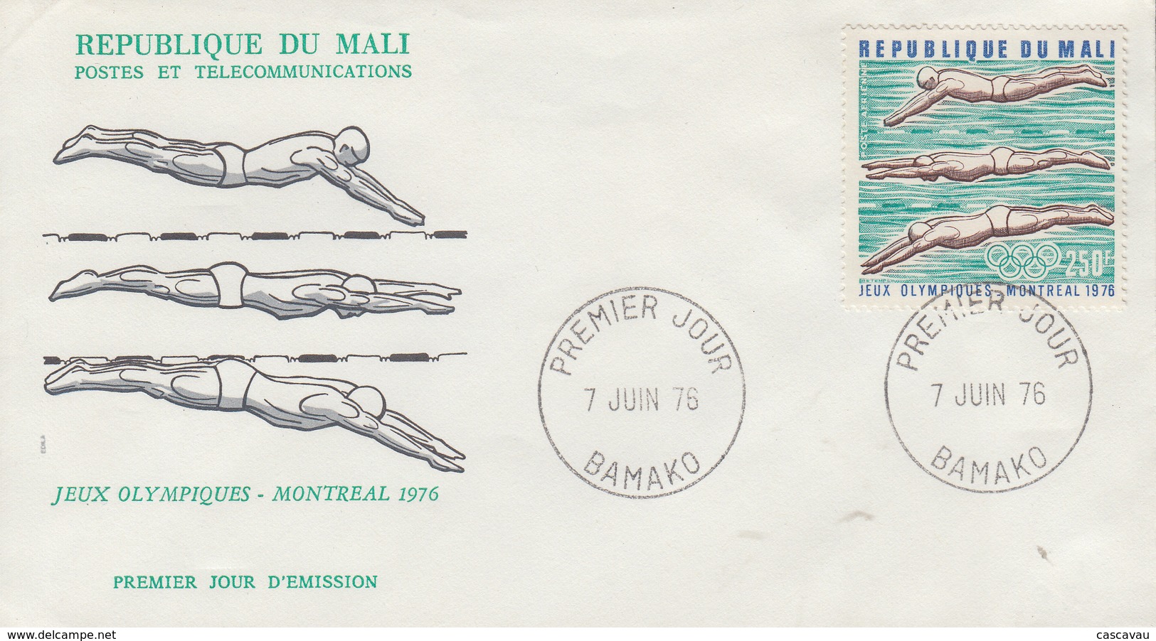 Enveloppe  FDC   1er  Jour   MALI    Jeux  Olympiques  MONTREAL   1976 - Mali (1959-...)