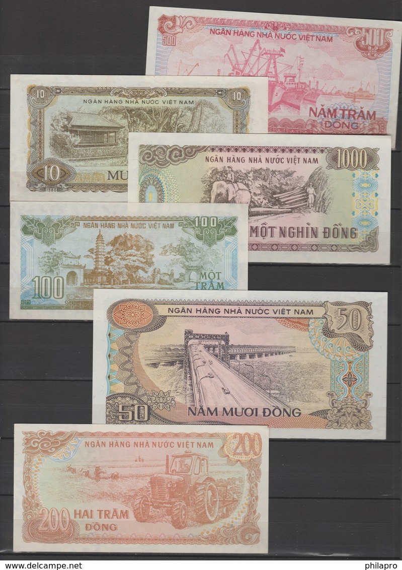 VIETNAM  1980 / 1991 -  6  BANKNOTES X3 (=18)   AU   Réf 80/91A - Vietnam