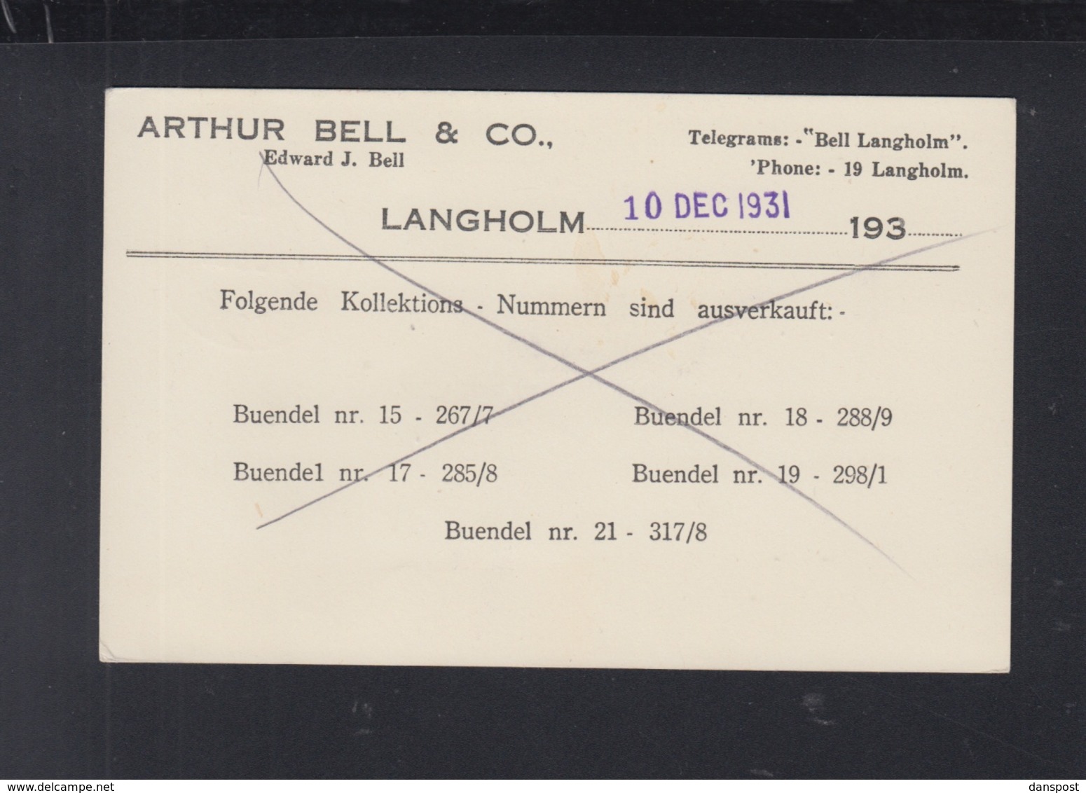 Great Britain PC Langholm 1931 To Berlin - Covers & Documents