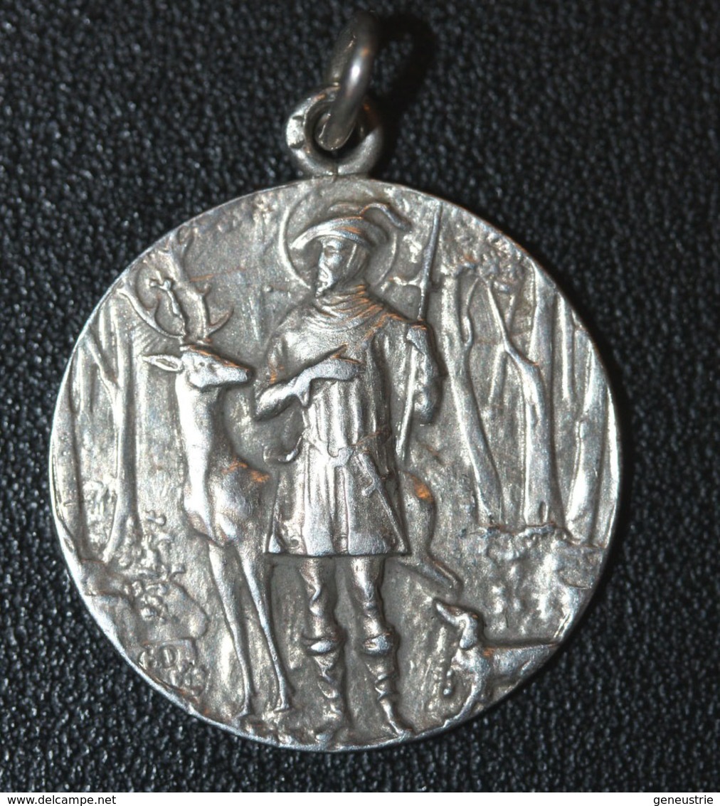 Beau Pendentif Médaille Religieuse Argent "Saint Hubert" Religious Medal - Religion & Esotérisme