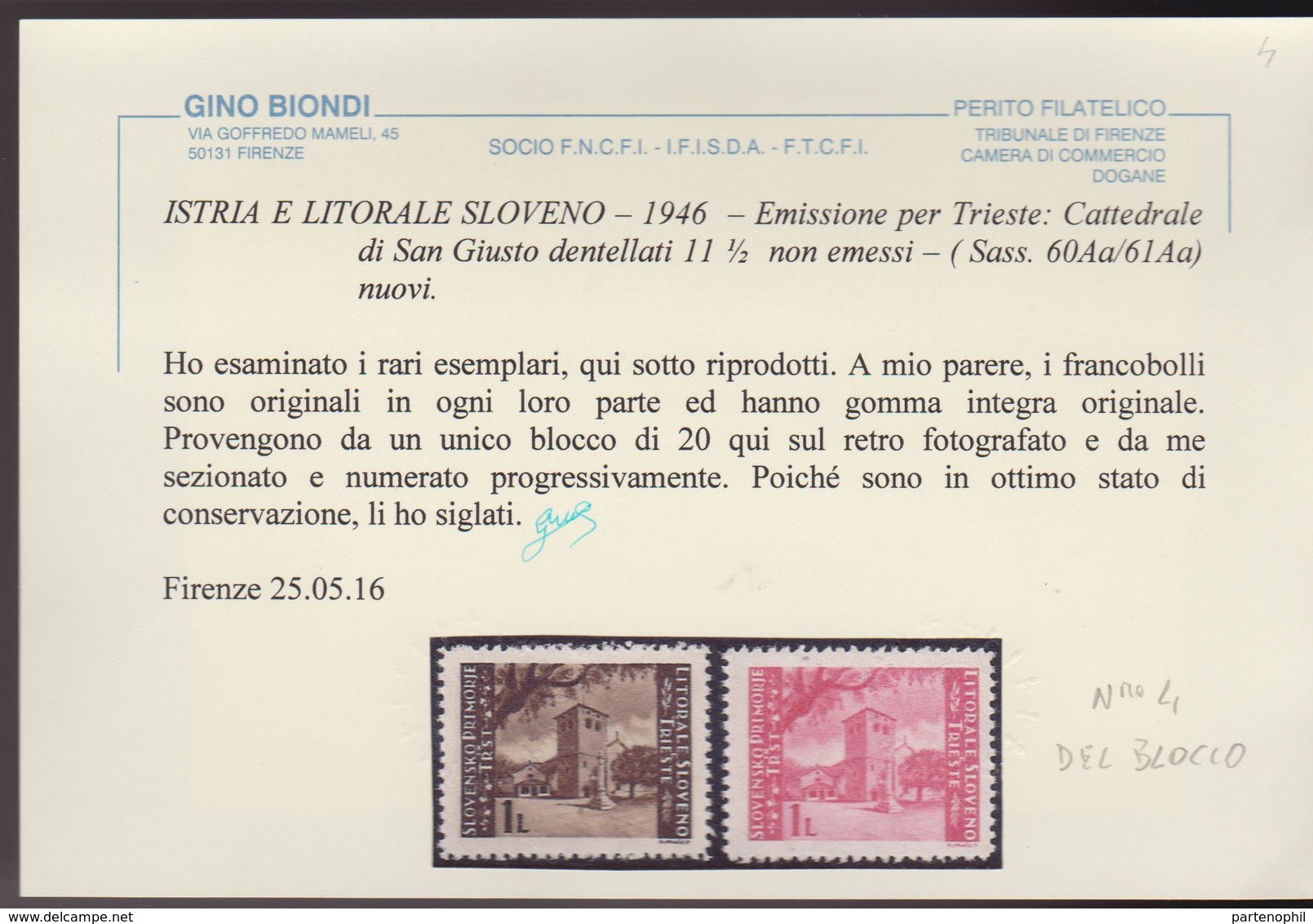 **Istria E Litorale Sloveno 1946 – Emissione Per Trieste : Cattedrale Dent. 11 – 1/2 Non Emessi Sass. N. 60A/I60/B - Joegoslavische Bez.: Istrië