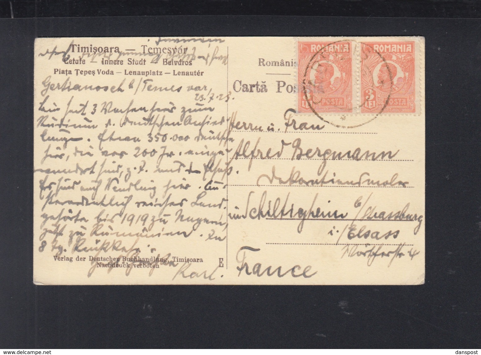 Romania PPC Timisoara Piata Tepes Voda 1923 - Roumanie