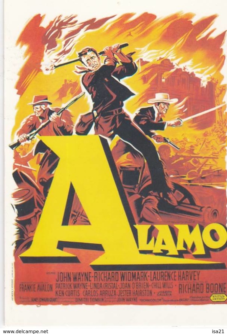 CPM Affiche De Cinéma ALAMO Avec John WAYNE, Richard WIOMARK, Laurence HARVEY ... - Affiches Sur Carte