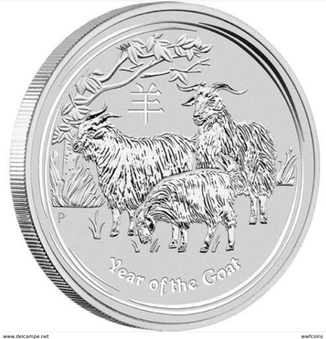 AUSTRALIA 50 C 2015 SILVER YEAR OF THE GOAT CHINESE CALENDAR CAPRA PESO 15,591 TITOLO 0,999 CONSERVAZIONE PROOF UNC (1) - Collections