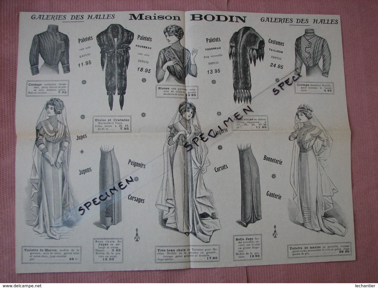 Tours Galeries Des Halles 1912/1913 Maison Bodin, Confections Pour Dames Et Fillettes - 1900-1940