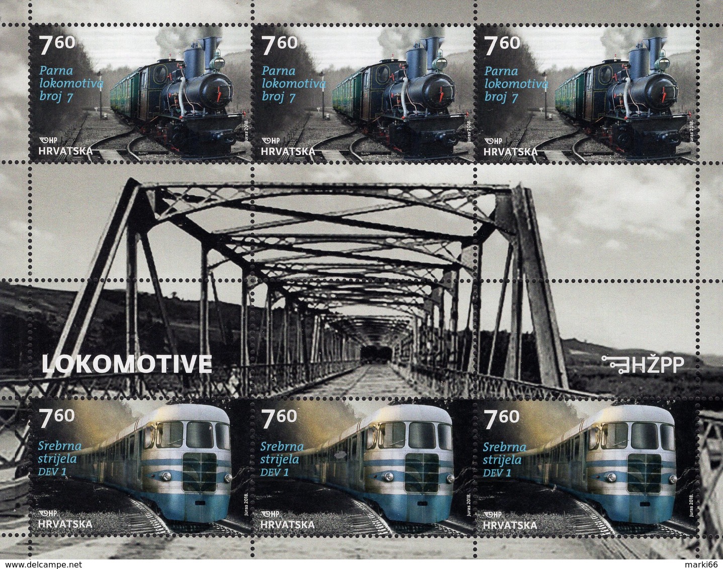 Croatia - 2018 - Locomotives - Mint Miniature Stamp Sheet - Croacia