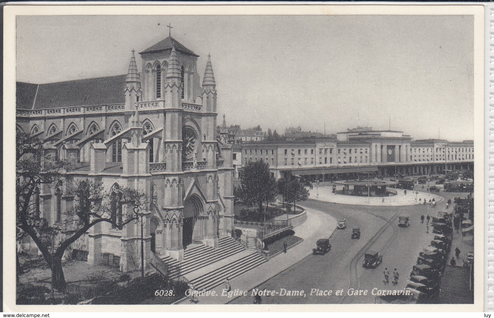 GENÈVE - EGLISE NOTRE-DAME; PLACE ET GARE CORNAVIN    EDIT JAEGER GJG - Genève