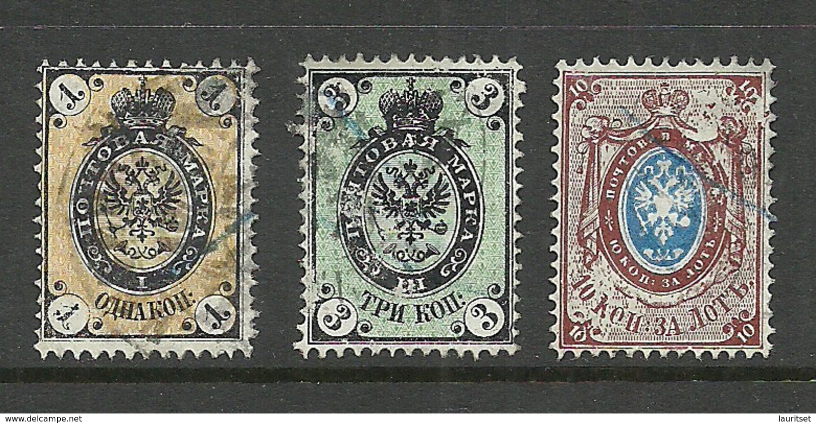 RUSSLAND RUSSIA 1866 Michel 18 - 19 & 21 O - Oblitérés