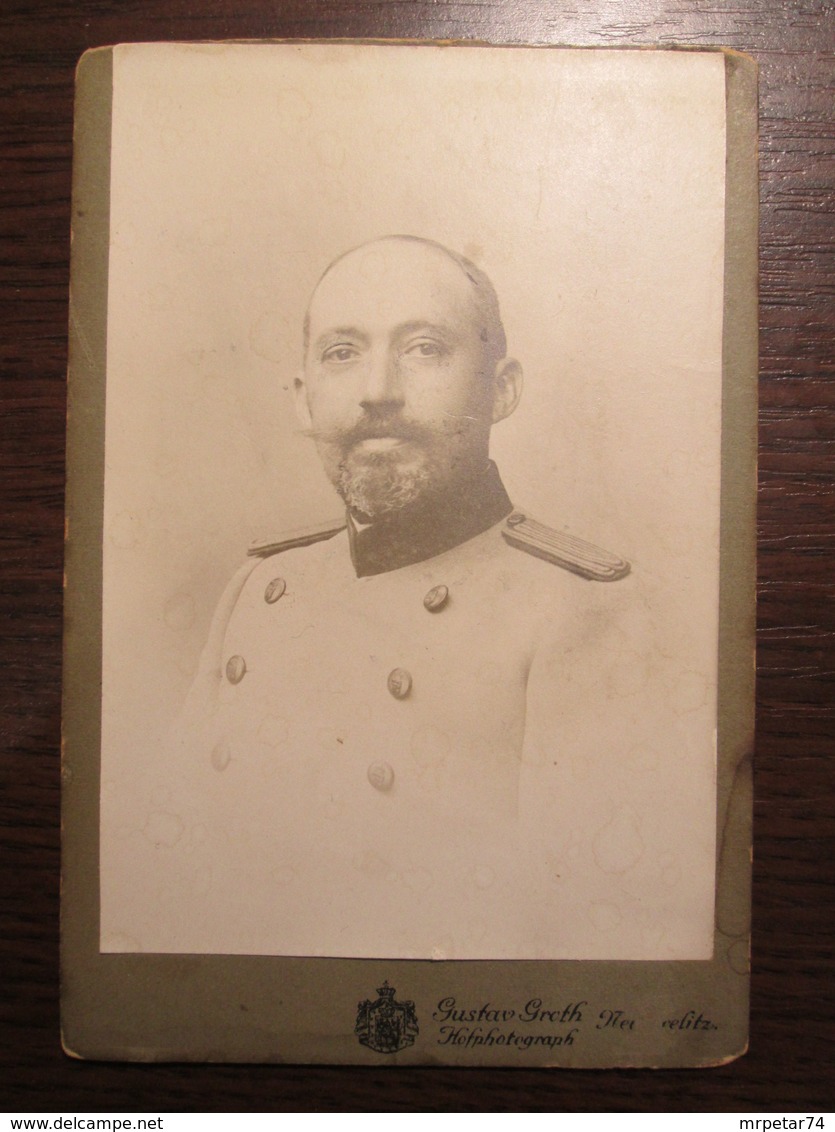 German Reich Officer CDV Cardboard Photo By Gustav Groth / Neustrelitz - Guerre, Militaire