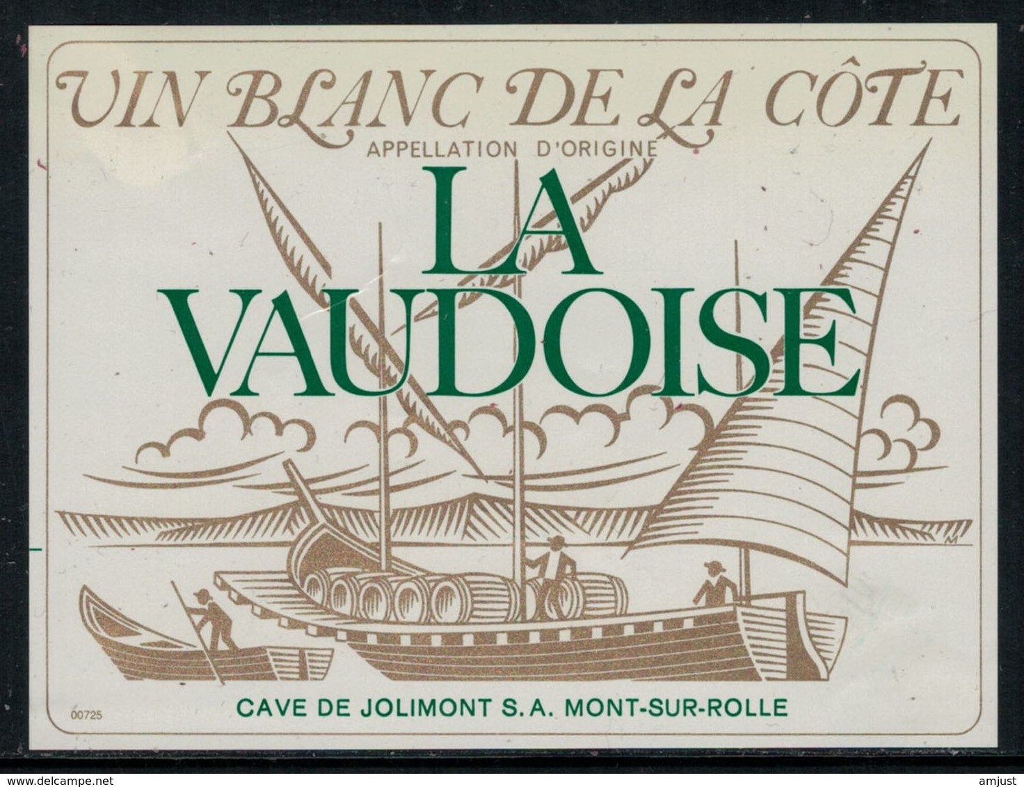 Rare // Etiquette De Vin // Bateau à Voile // Blanc De La Côte, "la Vaudoise" - Sailboats & Sailing Vessels