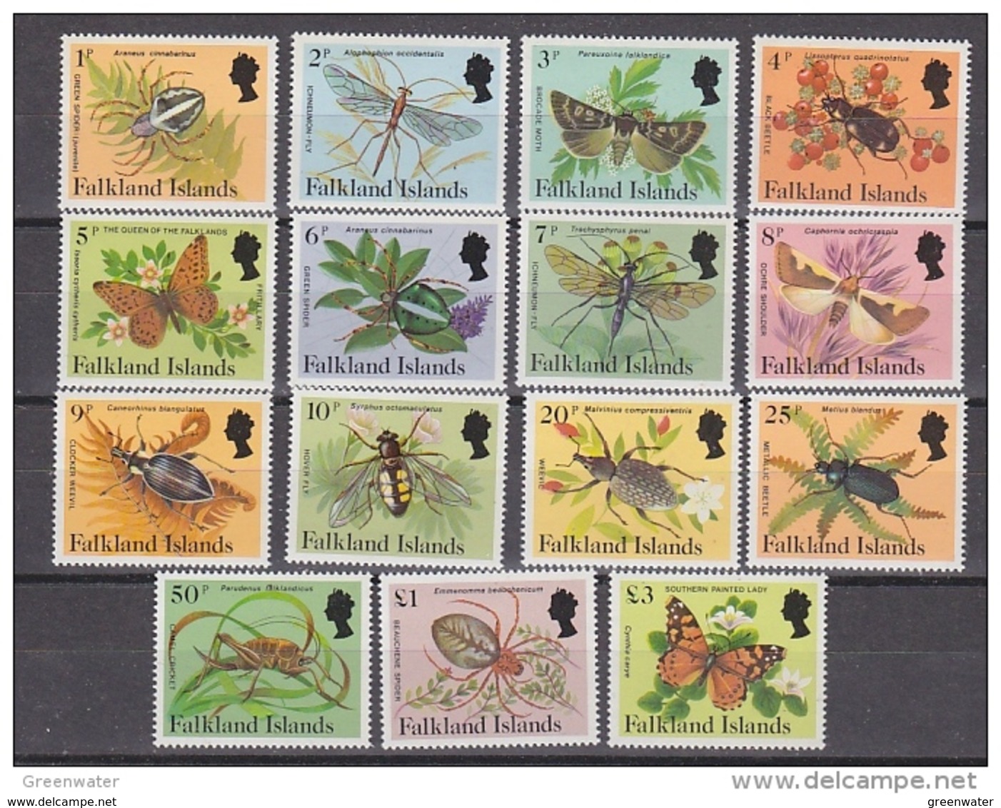 Falkland Islands 1984 Definitives / Insects 15v ** Mnh (41463) - Falklandeilanden