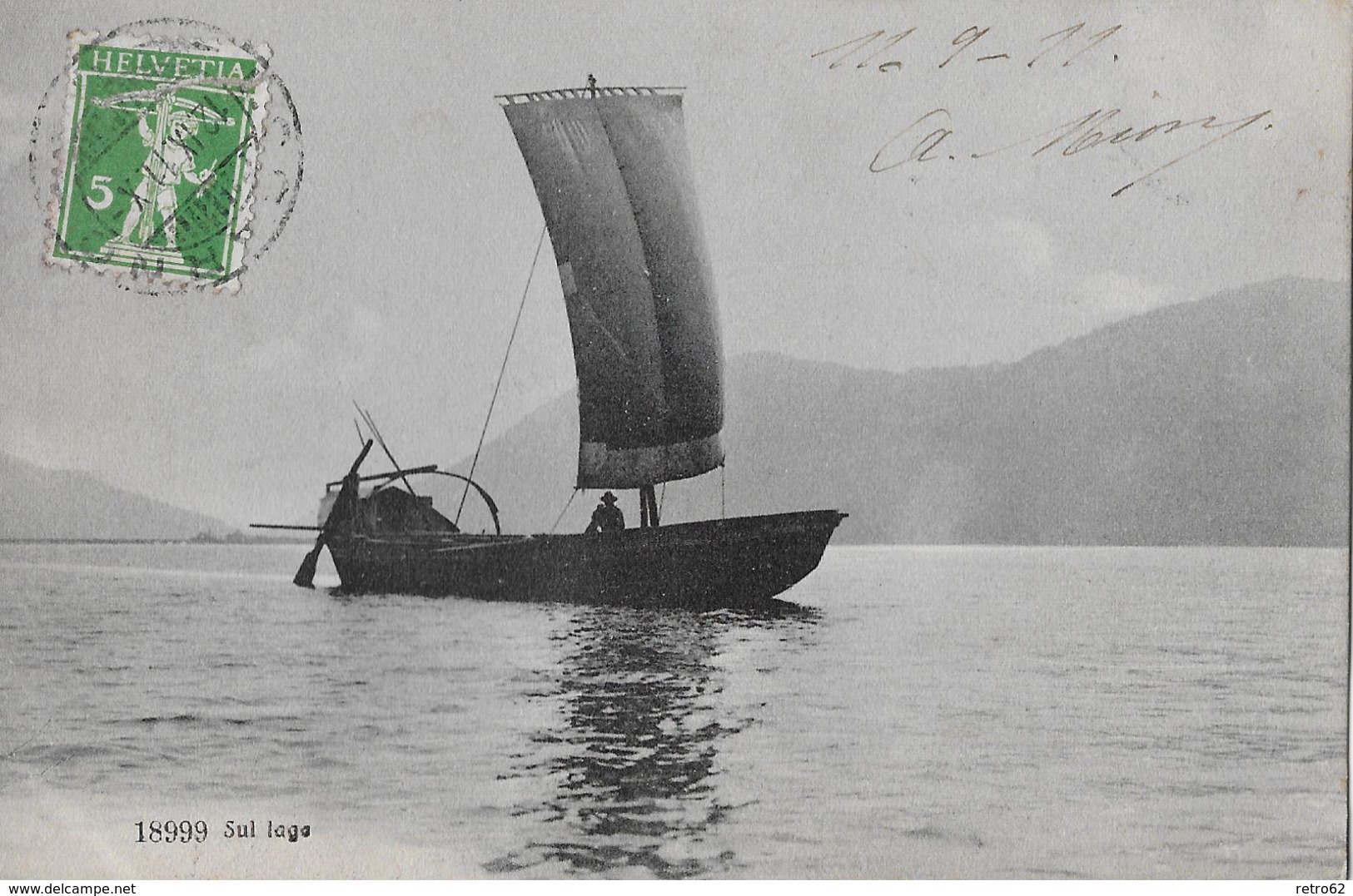 LAGO DI LUGANO - Segelschiff Auf Dem See Anno 1911 - Lugano