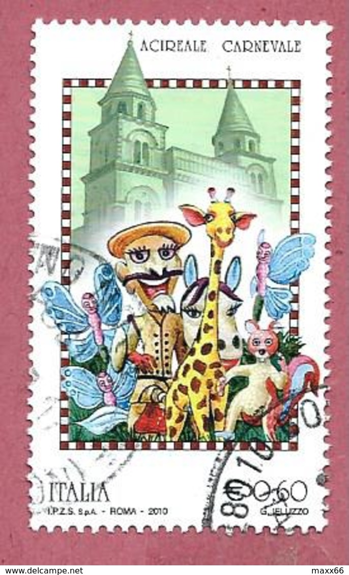 ITALIA REPUBBLICA USATO - 2010 - Folclore Italiano - Acireale Il Carnevale - € 0,60 - S. 3149 - 2001-10: Afgestempeld