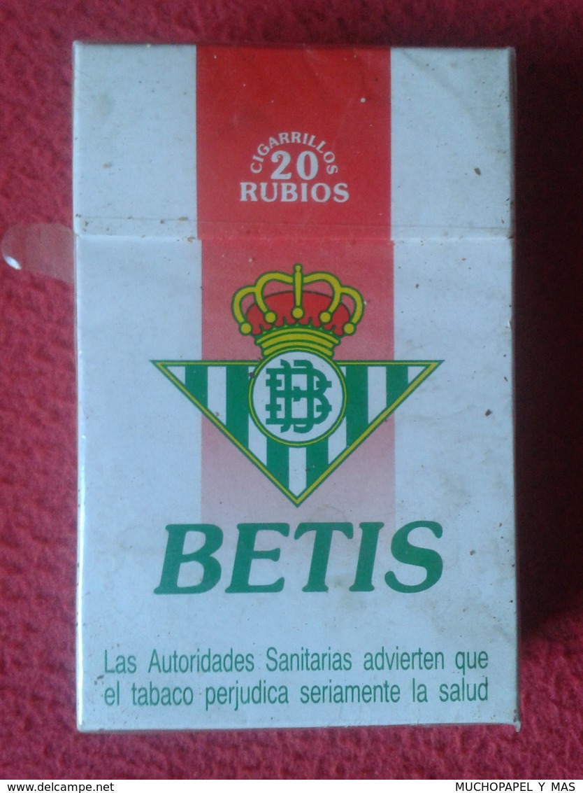 ANTIGUO PAQUETE DE 20 CIGARRILLOS TABACO SPAIN OLD TOBACCO PACKAGE CIGARETTES REAL BETIS FÚTBOL LA LIGA FOOTBALL SOCCER - Cigarette Holders