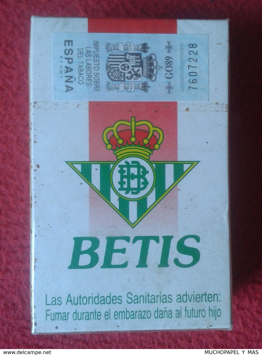 ANTIGUO PAQUETE DE 20 CIGARRILLOS TABACO SPAIN OLD TOBACCO PACKAGE CIGARETTES REAL BETIS FÚTBOL LA LIGA FOOTBALL SOCCER - Fuma Sigarette