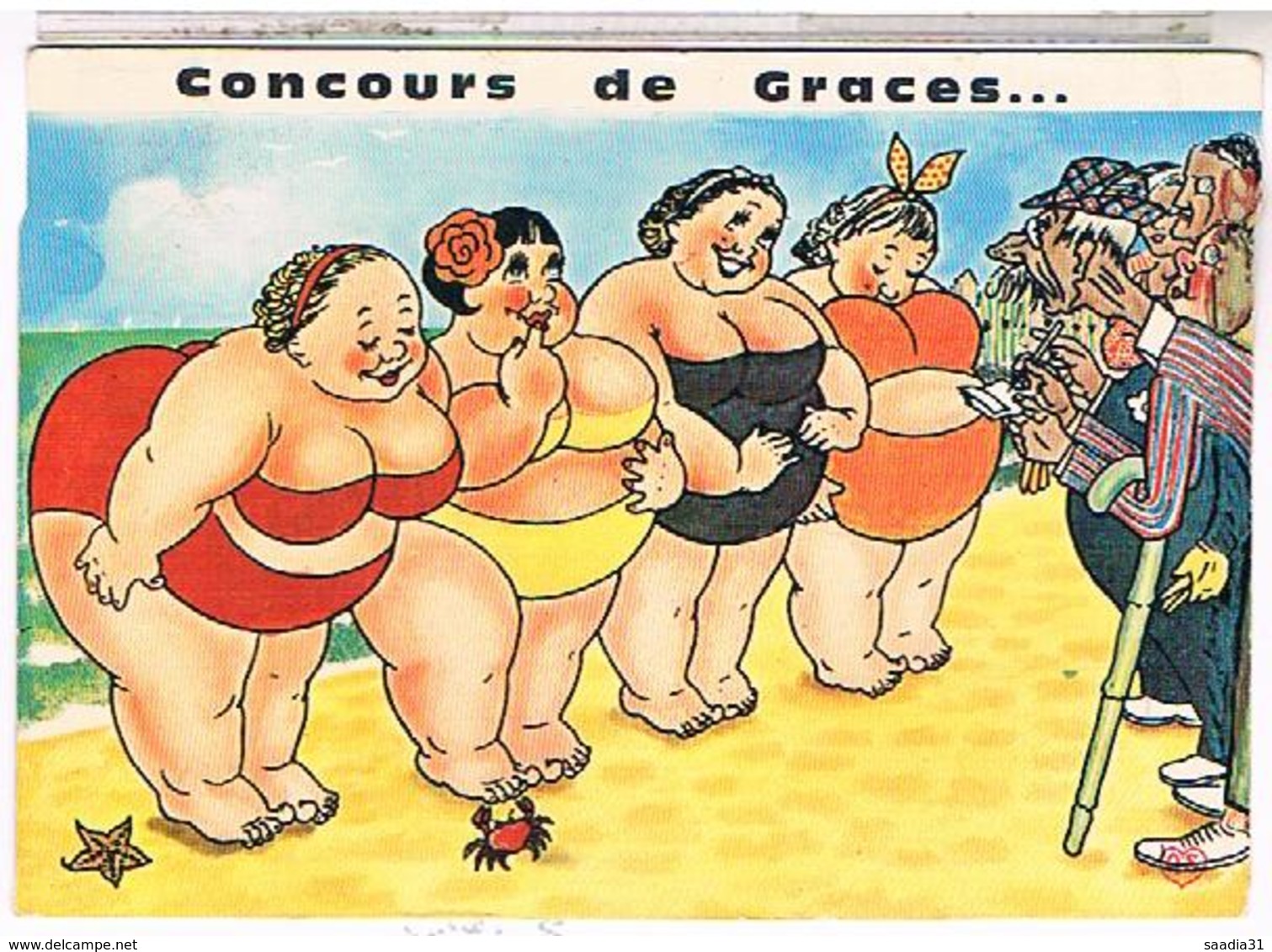 HUMOUR PIN   UPS  PLAGE CONCOURS DE GRACES  1971 - Pin-Ups