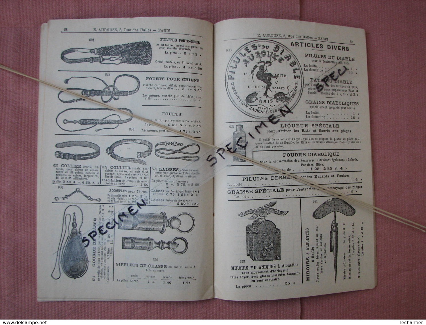 Pieges En Tous Genres (Chasse, Peche, Etc..) Catalogue Aurouze Vers 1900/1910 Comme Neuf - Autres & Non Classés
