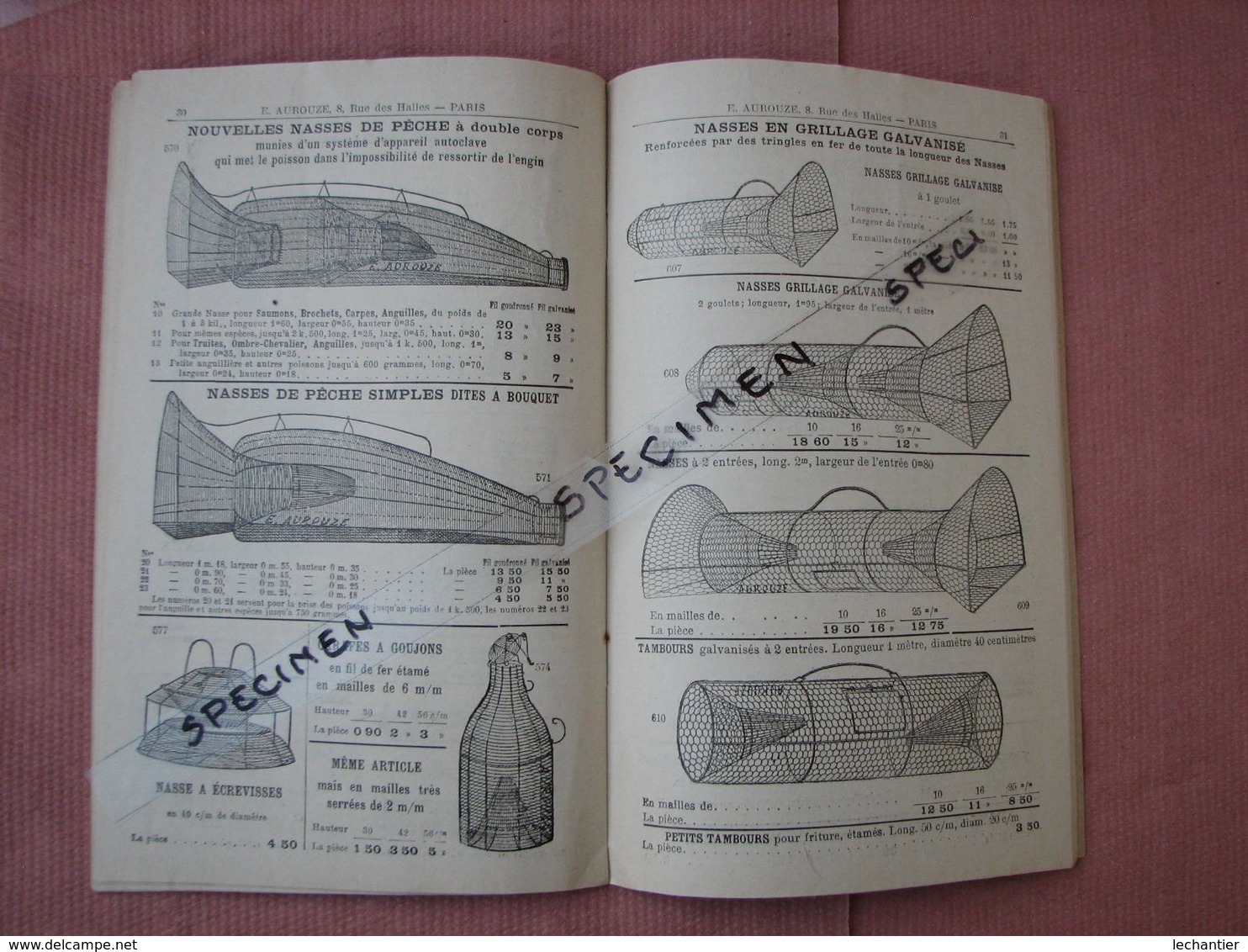 Pieges En Tous Genres (Chasse, Peche, Etc..) Catalogue Aurouze Vers 1900/1910 Comme Neuf - Autres & Non Classés