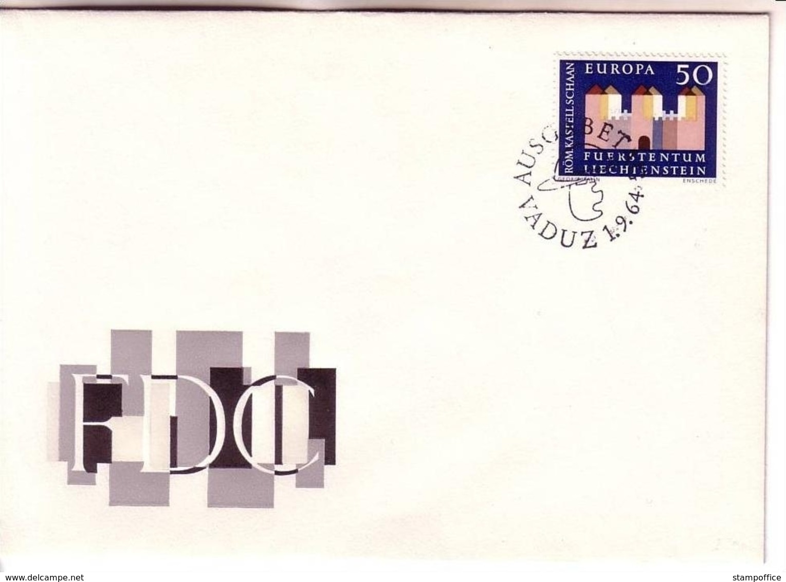 LIECHTENSTEIN MI-NR. 444 FDC CEPT 1964 KASTELL IN SCHAAN - 1964