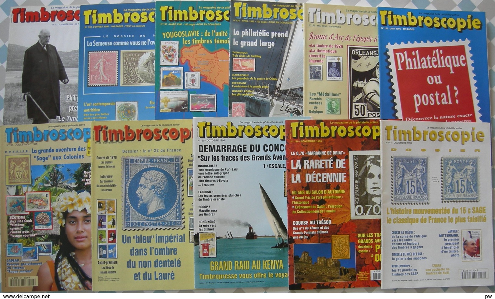 REVUE TIMBROSCOPIE Année 1996 Complète (n° 131 à 141). - Francés (desde 1941)